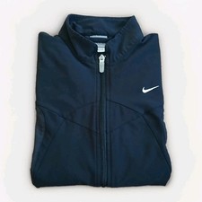 Nike Fit Dry Women's Black Track Running Jacket XS Full Zip Pockets Long Sleeve
