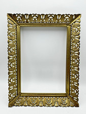 Vintage Gold Filigree Picture Frame Floral Open Metal Work 5x7  No Back
