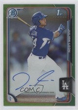 2015 Bowman Chrome Prospects Green Refractor 83/99 Julian Leon Auto 4a3