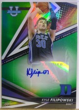 Kyle Filipowski Auto 2022 Bowman University's Best Duke Green /99 & Invicta Card