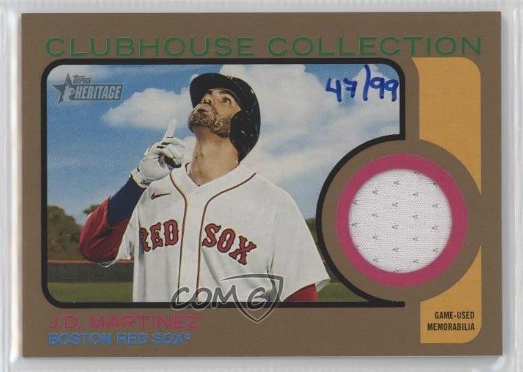2022 Topps Heritage Clubhouse Collection Relics Gold 47/99 JD Martinez 14ma