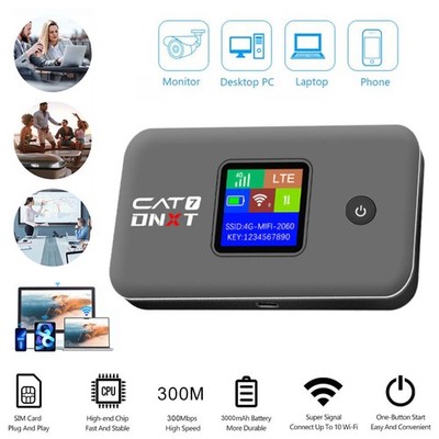 4G LTE Mobile WIFI Router 300Mbps Portable MiFi Modem 2.4G&5.8G WIFI6 CAT7