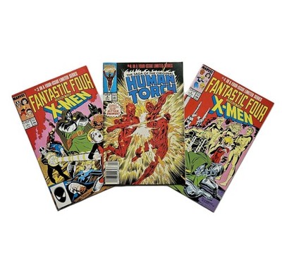 Lot of 3 FANTASTIC FOUR VS THE X-MEN #3 #4 Saga Of The Original Human Torch #4