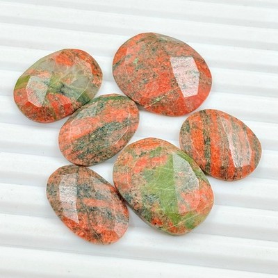 87 Carat Natural Faceted Unaite Jasper Loose Polished Gemstone - H-