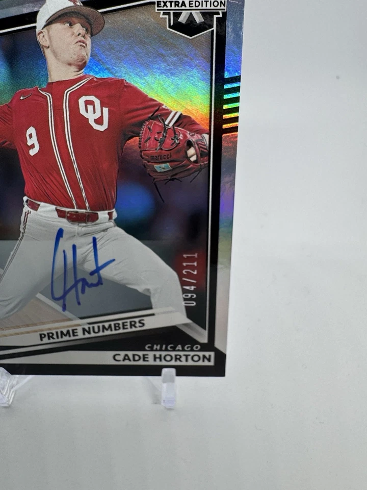 2022 Panini Elite Extra Edition Prime Numbers A #d/211 Cade Horton #7 Auto Cubs - Image 2 of 3