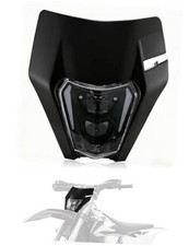 Dirt Bike Headlight with Turn Signals,Universal LED Motorcycle Head Black