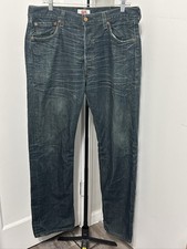 Levi's 501 Men's 36x34 Dark Wash Straight Leg Button Fly Denim Jeans