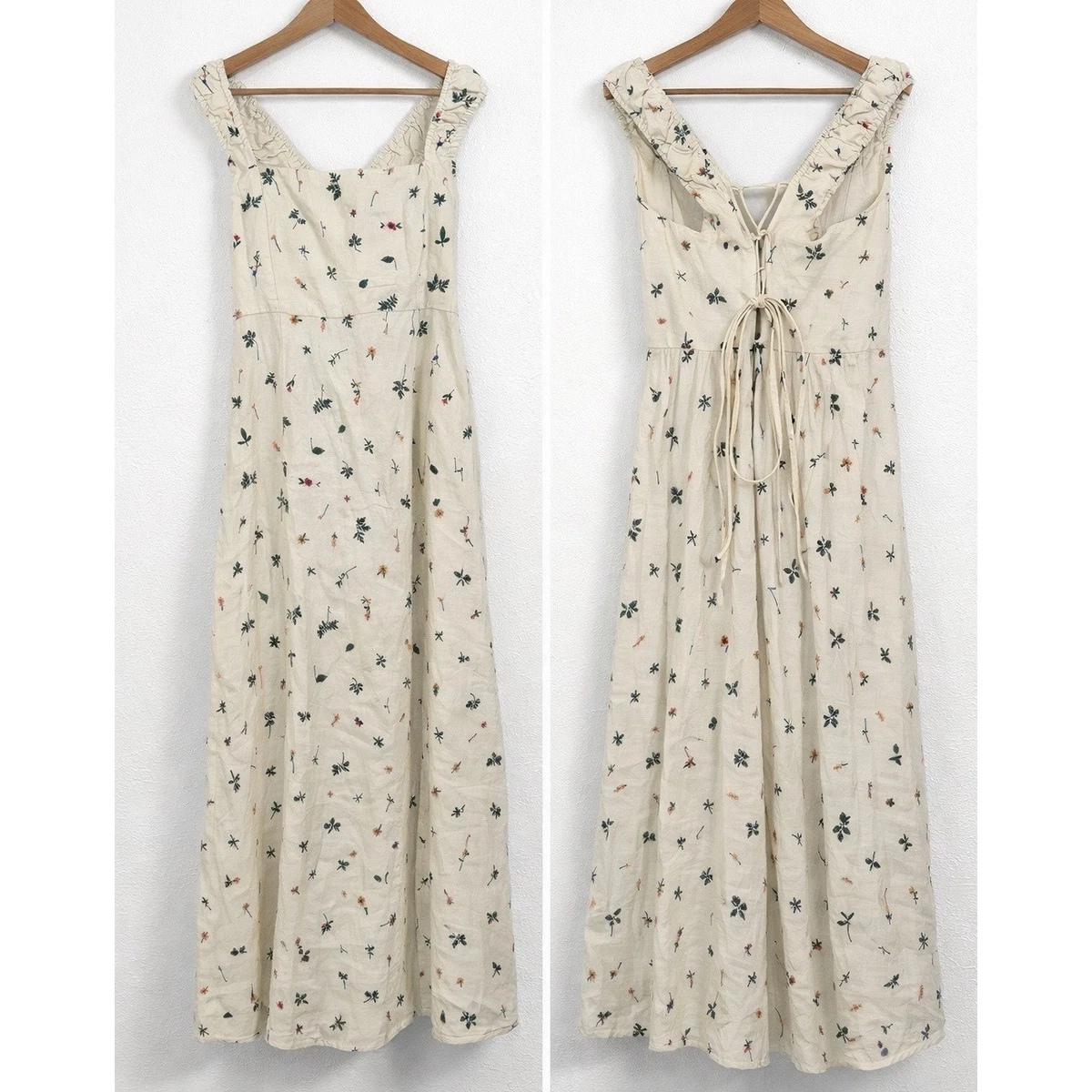green emerald velvet dress ZARA. Embroidered effect midi dress Tm/l – Hibuy market main image 1