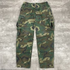 vintage 70s US Military camo cargo pants ripstop poplin 79 M long Propper faded