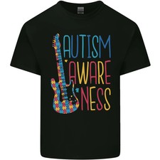 Camiseta de algodón ligero para guitarrista Autism Awareness para hombre