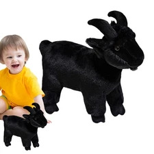 Black Goat Plush Stuffed Animal Toy