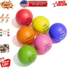 Portable 6-Pack Stress Balls with Inspirational Quotes - Anxiety Relief Tool