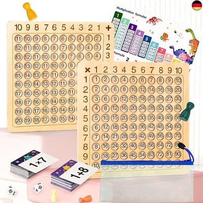 OneNine Hölzerne Montessori Multiplikation & Addition 2 in 1 Mathe Board 