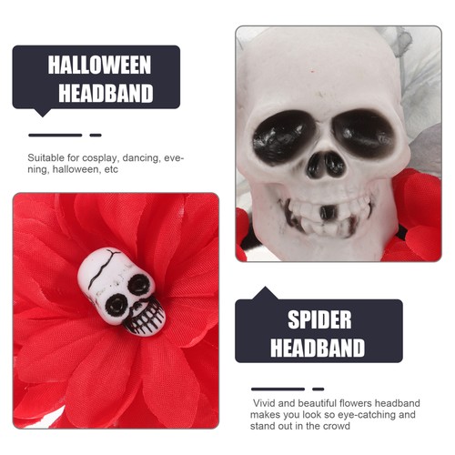 Fascia Halloween Fiori e Teschio Decorazione Fotografia Copricapo per Adulti - Foto 4 di 12