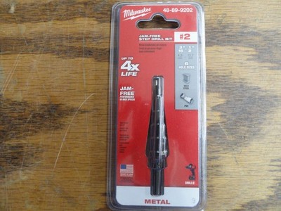Milwaukee 48-89-9202 Milwaukee #2 Dual Flute Jam-Free Step Bit, 3/16''-1/2''