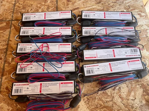 Lot of 9 GE 2 LED Lamp Driver LED36T8/DR/D2L  120-277V 60Hz 72W