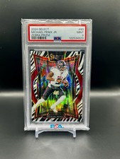 2024 Panini Select - Concourse Michael Penix Jr. #80 Zebra Shock  (RC) PSA 9