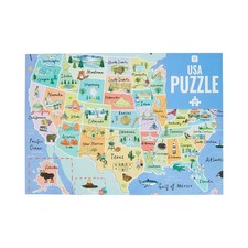 1000-piece USA Map Jigsaw Puzzle  Poster 50 States  Illustrated American La...