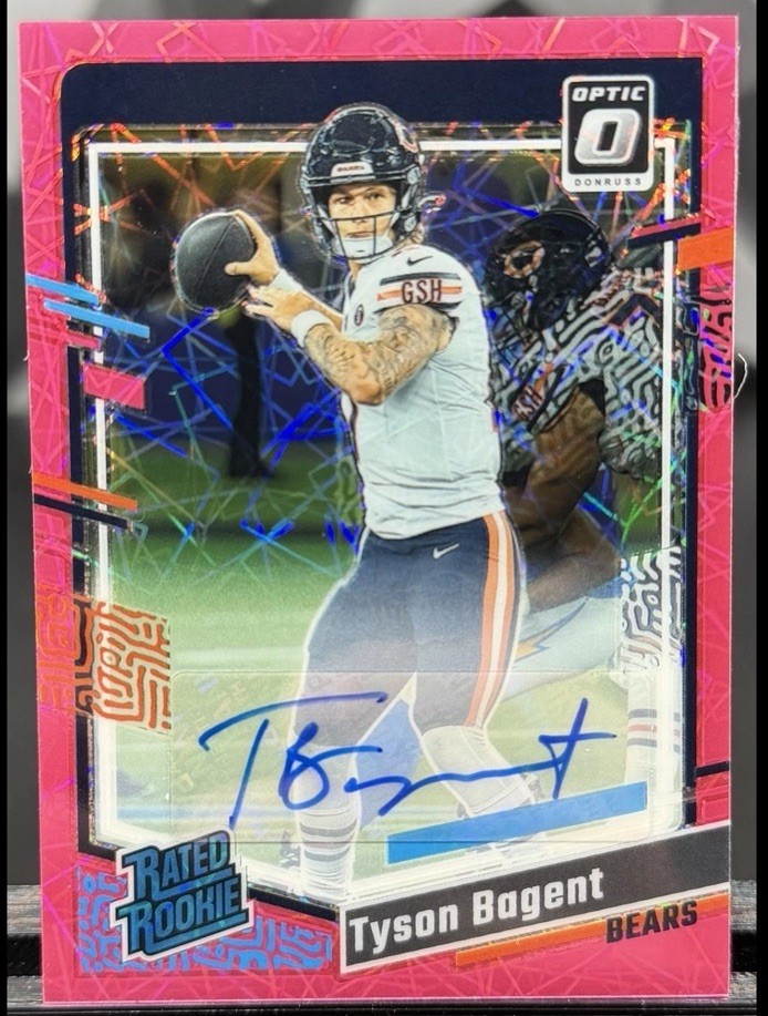 2023 Panini Donruss Optic - Tyson Bagent Pink Velocity Rookie Auto /50 #216 (RC)