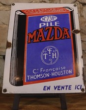 Ancienne plaque émaillée Pile MAZDA n°738 bis – Thomson-Houston –