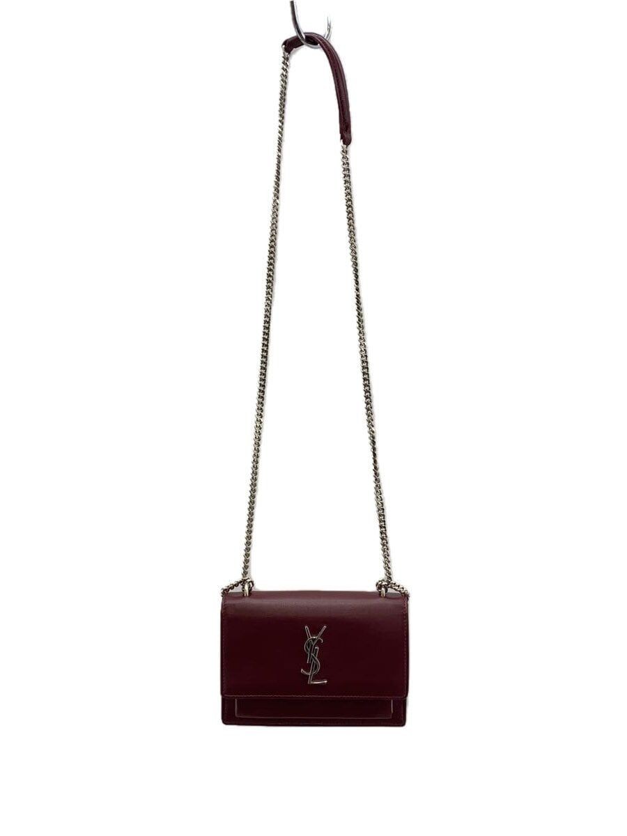 SAINT LAURENT BORSA A TRACOLLA PELLE BORDEAUX USATA