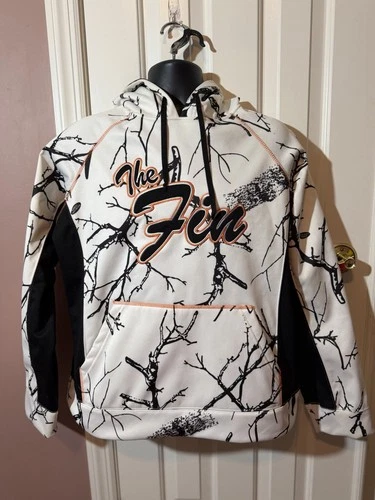 Trail Crest The Fin Hoodie Mens XL White Snow Camo Fishing Performance Pullover - product listing photo