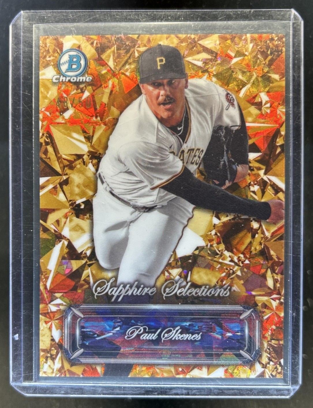 2024 Bowman Sapphire Paul Skenes Selections Gold Refractor RC #/50 Pirates