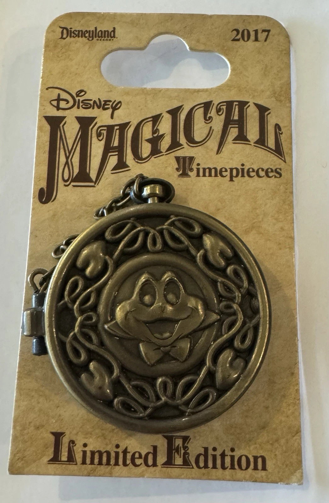 Disney Magical Timepieces Pocket Watch Mr. Toad’s Wild Ride Hinged Toad LE Pin