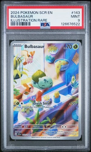 2024 POKEMON SCR EN-STELLAR CROWN ILLUSTRATION RARE #143 BULBASAUR PSA 9