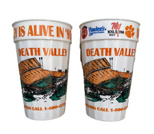 Vintage 1995 Clemson Tigers Death Valley Stadium Plastic Cups Lot 2 NEW