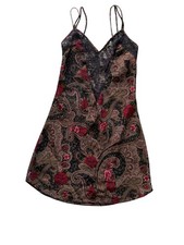 Victoria's Secret Vintage 90s Y2K Lace Multicolor Paisley Print Slip Dress Small