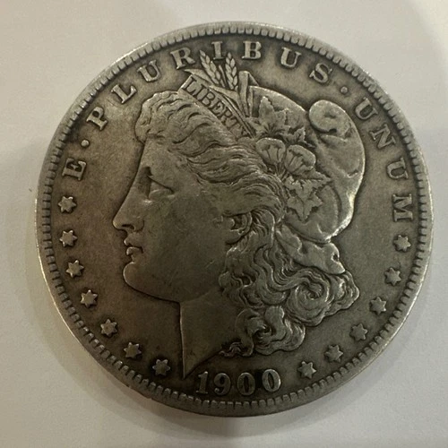 1900 -0-Morgan Silver Dollar $1 Coin Circulated 0.9 Fineness Uncertified