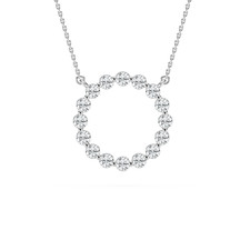 F/VS1 1.50 Ct Round Lab Grown Diamond Pendant Necklace 14k White Gold