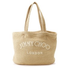 JIMMY CHOO Borsa da Spiaggia Rafia Beige