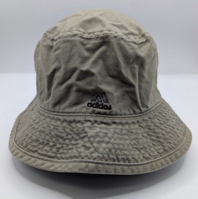 Adidas Vintage Anglerhut Bucket Hat Fischerhut Khaki Beige Mütze Gr M 56 57 90er