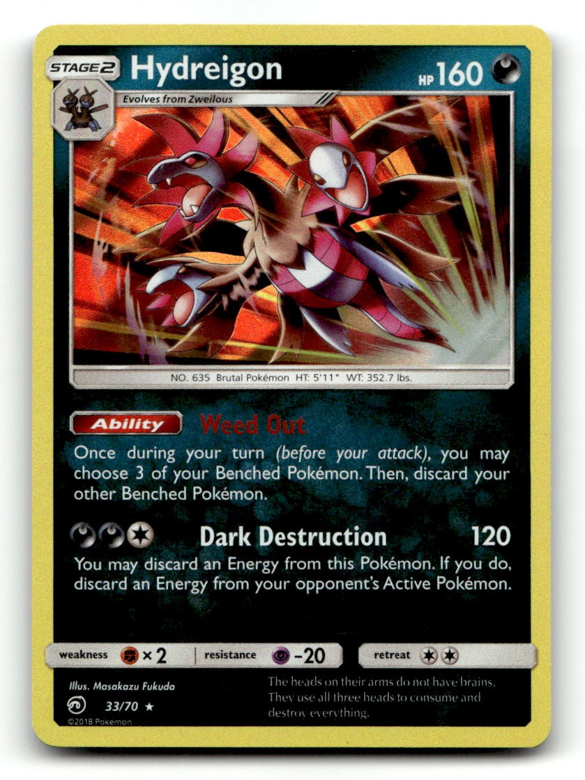 Hydreigon 33/70 Holo Rare Dragon Majesty Pokemon LP