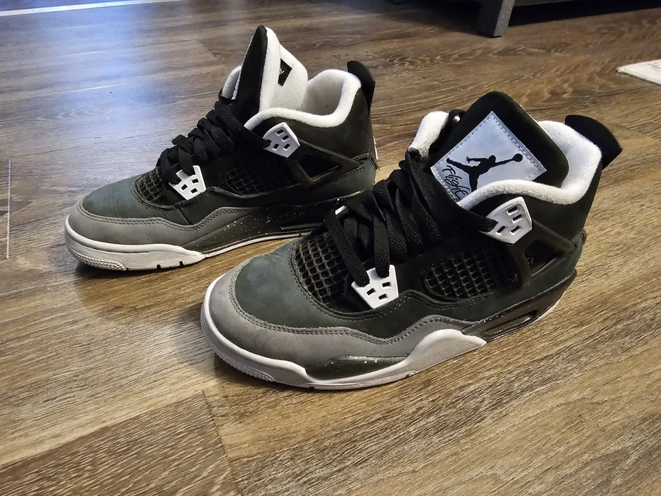 Air Jordan 4 Retro Fear GS 2024 Negro/Blanco/Gris Talla 5Y FQ8213-002 Foto 2 de 4