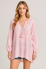 Show Me Your Mumu Charlene Pink Tie Dye Gauzy Tunic Boho Peasant Tunic Top Small