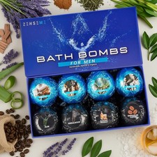 Bath Bombs for Men - Mens Relaxing Bath Bombs Gift Set - Organic with Masculi...