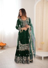 SALWAR KAMEEZ PAKISTANI INDIAN WEDDING PARTY WEAR DRESS BOLLYWOOD SUIT SHARARA