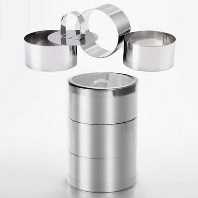 Professional Cooking Ring Stainless Steel-Dessert/Food Presentation Rings-4X/set