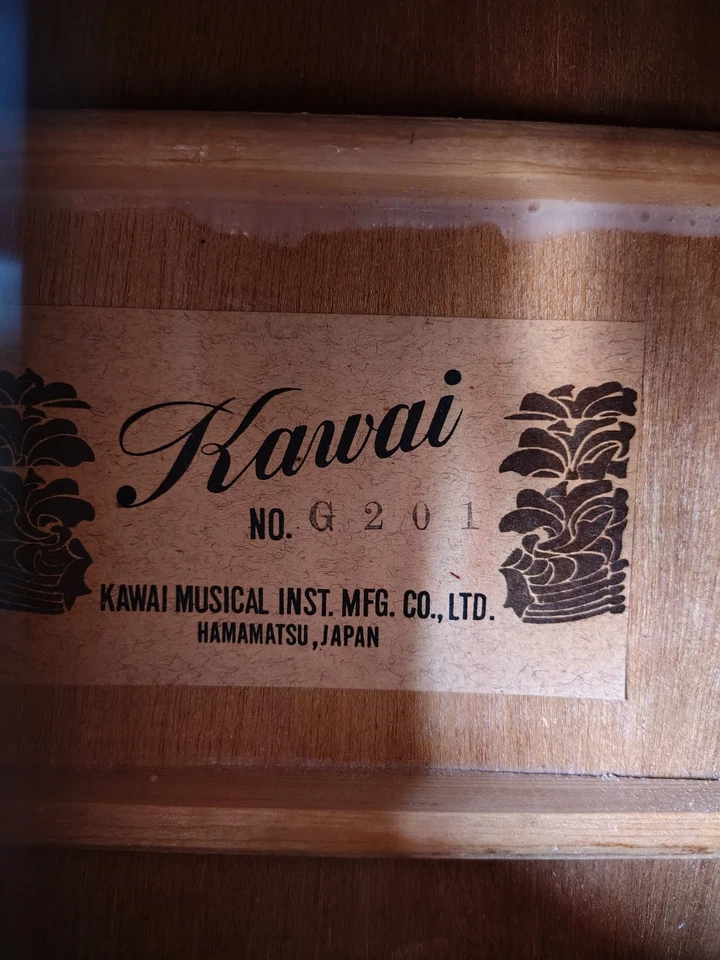 Guitarra Acústica Clásica Kawai Japón G-201 Natural Hermoso Estado Años 70 Foto 4 de 4