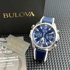 Bulova Marine Star Chronograph Blue Dial 96B287 Men's Watch 43mm