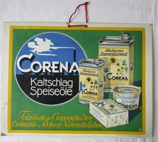Reklame Pappschild Corena Kaltschlag Speise&ouml;le Croppenstedter &Ouml;lm&uuml;hle (101567)