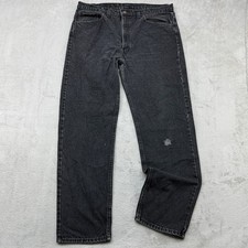 Vintage Levi's 505 Jeans Mens 38x32 Black Regular Fit Straight Denim Canada Y2K