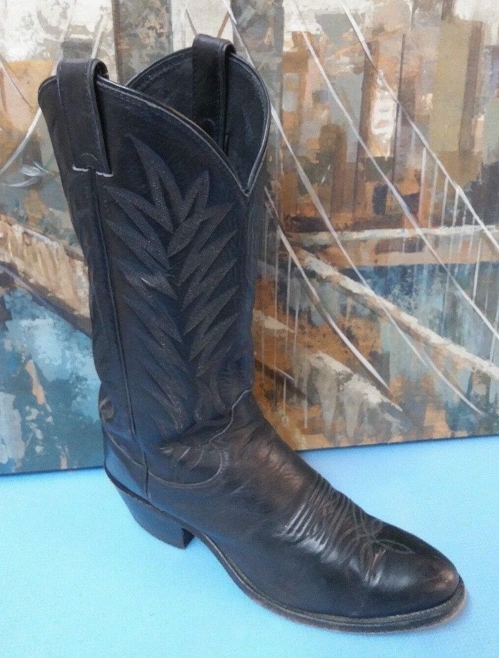 Justin J41924 Men's Cowboy Boots, size 8 D  Black - image 1