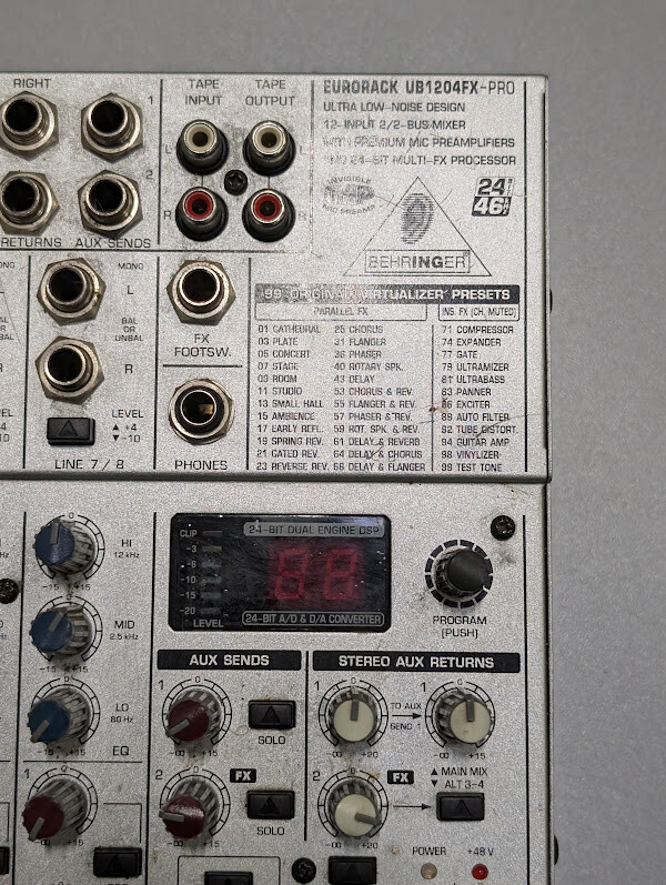 Behringer Eurorack Ub1204fx-pro 12 Channel Mixer for sale Behringer Eurorack Ub1204fx-pro 12 Channel Mixer for sale
