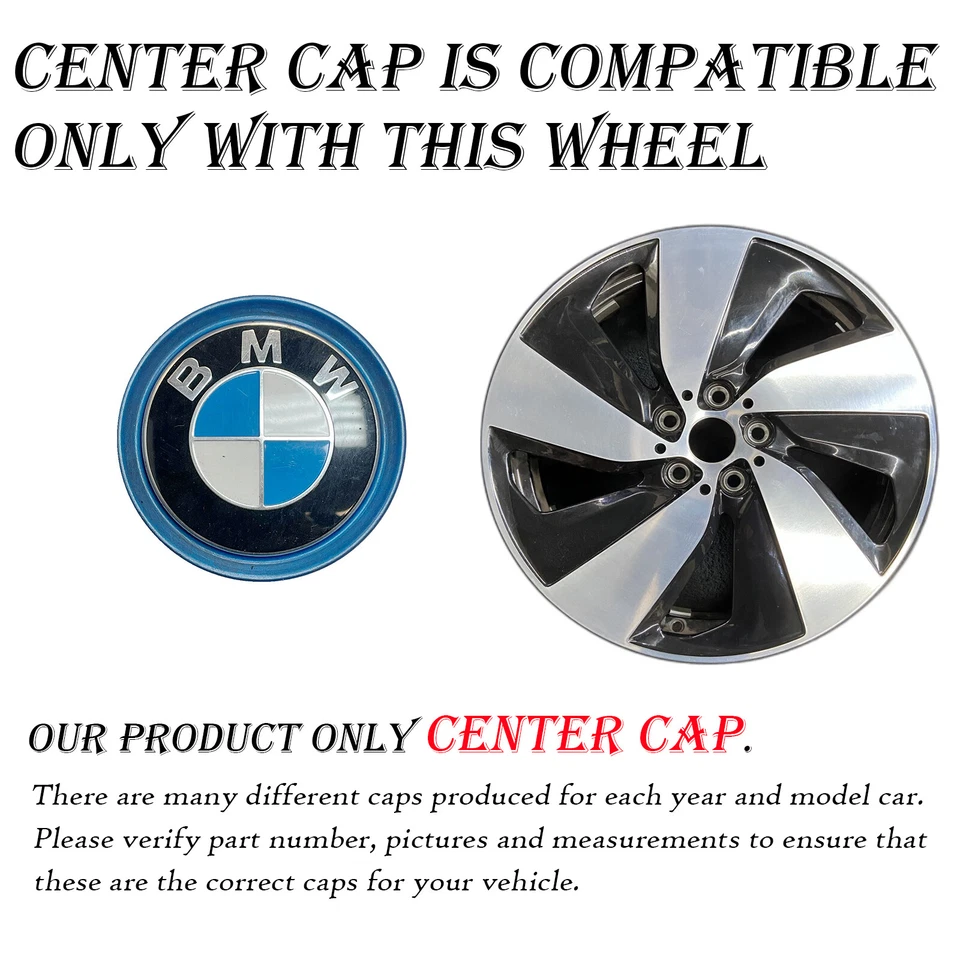 Tapa central única azul OEM para BMW i3 F15 2014-2021 6883558 560-86172 Foto 2 de 4