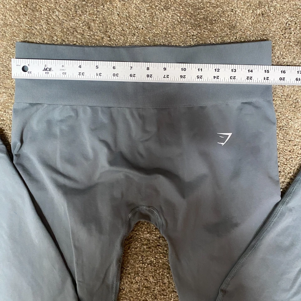 Gymshark Seamless 2.0 Leggings Women's XL Gray Mid Rise Workout Yoga Pull-On - Image 4 of 4