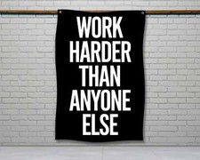 Motivational Gym Flag - Fitness Wall Decor for Home Garage Gym